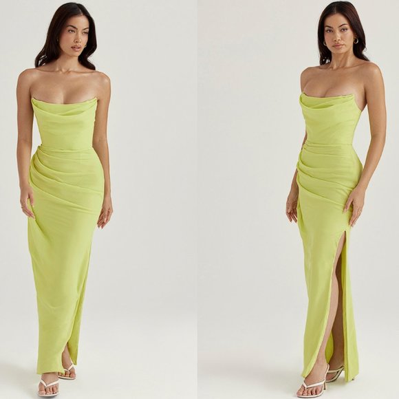 House of CB Dresses & Skirts - House of CB Adrienne Lime Green Strapless Dress NWOT